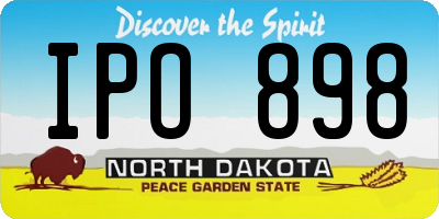 ND license plate IPO898