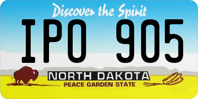 ND license plate IPO905
