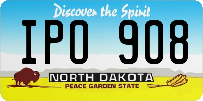 ND license plate IPO908