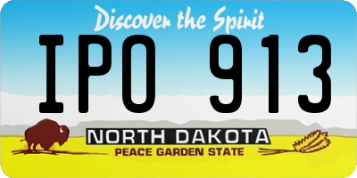 ND license plate IPO913