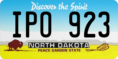 ND license plate IPO923