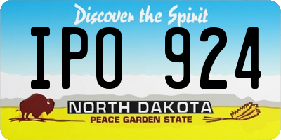 ND license plate IPO924