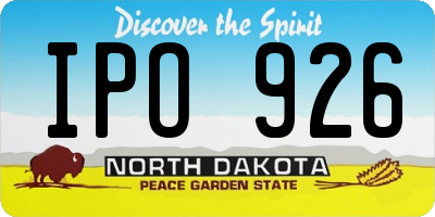 ND license plate IPO926