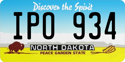 ND license plate IPO934