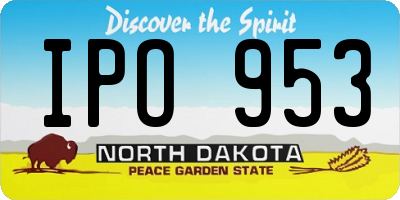 ND license plate IPO953