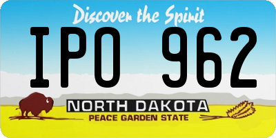 ND license plate IPO962
