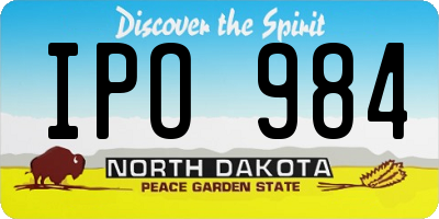 ND license plate IPO984