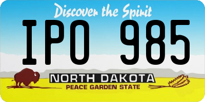 ND license plate IPO985