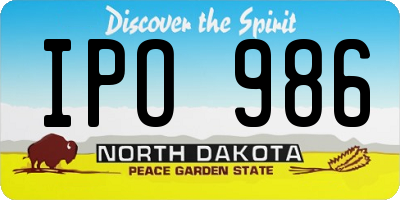 ND license plate IPO986