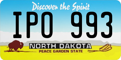 ND license plate IPO993