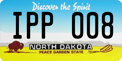 ND license plate IPP008
