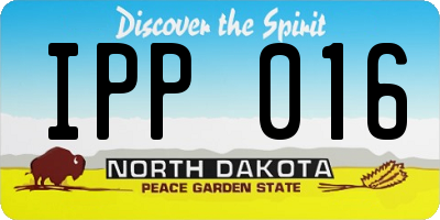 ND license plate IPP016