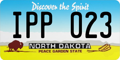 ND license plate IPP023