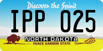ND license plate IPP025