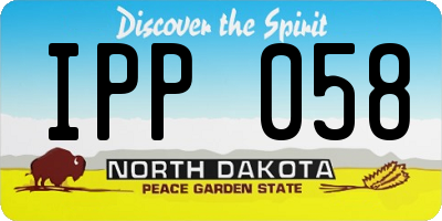 ND license plate IPP058