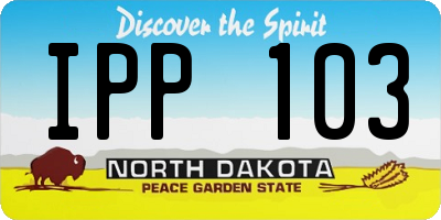 ND license plate IPP103