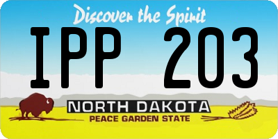 ND license plate IPP203