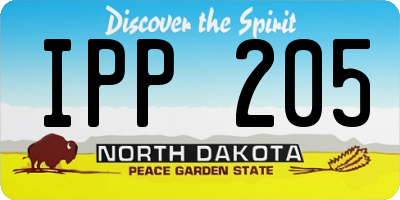 ND license plate IPP205