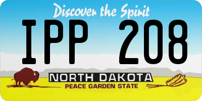 ND license plate IPP208