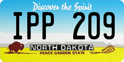 ND license plate IPP209