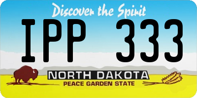 ND license plate IPP333