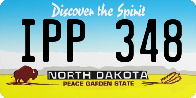 ND license plate IPP348
