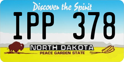 ND license plate IPP378