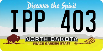 ND license plate IPP403