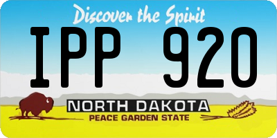ND license plate IPP920