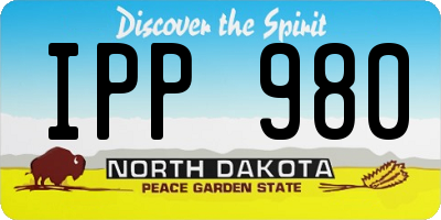 ND license plate IPP980