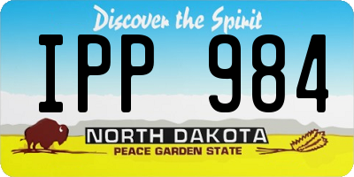 ND license plate IPP984