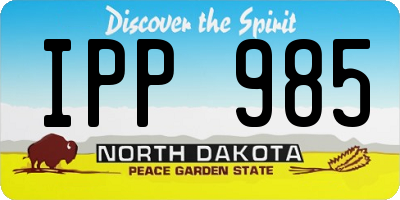 ND license plate IPP985