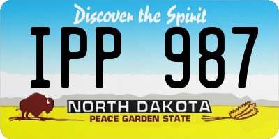 ND license plate IPP987