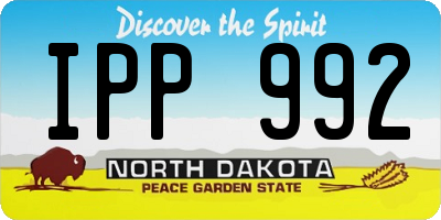 ND license plate IPP992