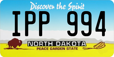 ND license plate IPP994