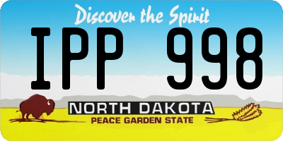 ND license plate IPP998