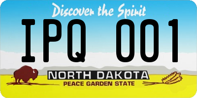 ND license plate IPQ001
