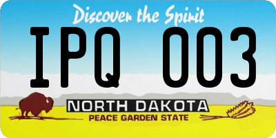 ND license plate IPQ003