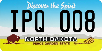 ND license plate IPQ008