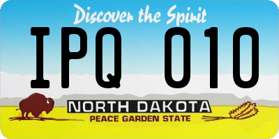 ND license plate IPQ010