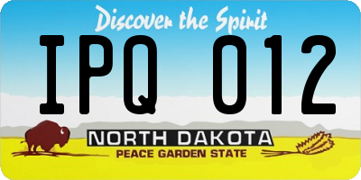 ND license plate IPQ012