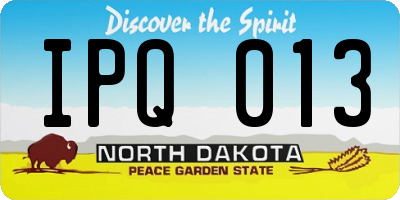 ND license plate IPQ013
