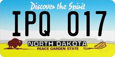 ND license plate IPQ017