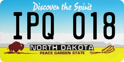 ND license plate IPQ018