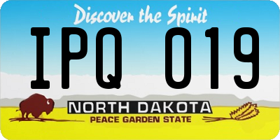 ND license plate IPQ019