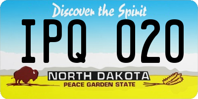 ND license plate IPQ020