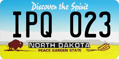 ND license plate IPQ023