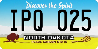 ND license plate IPQ025
