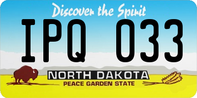ND license plate IPQ033