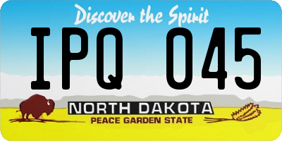 ND license plate IPQ045
